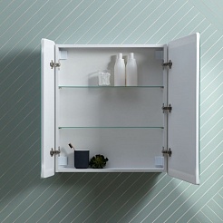 Aquanet Зеркальный шкаф Оптима 70 белый – фотография-10