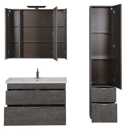 Aquanet Тумба с раковиной "Эвора 100" дуб антик – картинка-5