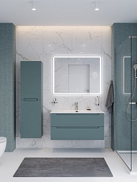 BelBagno Тумба с раковиной Etna 100 подвесная голубая матовая – фотография-12