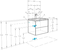 Акватон Тумба с раковиной Сохо 60 подвесная белая – фотография-11