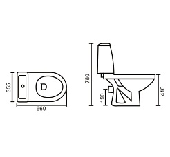 Oscar Унитаз-Компакт "Синий" микролифт – фотография-3
