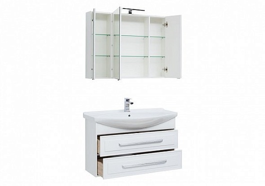 Aquanet Тумба с раковиной Остин 120 белая – фотография-4