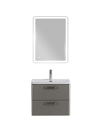 BelBagno Тумба с раковиной Due 60 подвесная Сатин ручки Матовый атласный никель – фотография-16