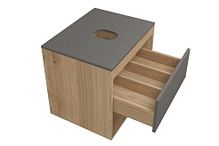 Teymi Тумба с раковиной Ritta 55 дуб эврика/графит матовый подвесная T60523 раковина T50701 – фотография-3