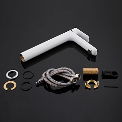 Gappo Смеситель для раковины G48 G1048-2 белый/хром – фотография-5