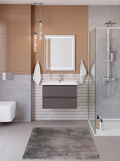 BelBagno Тумба под раковину Kraft 75 подвесная Темно-Серый матовый – фотография-10