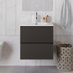 BelBagno Тумба с раковиной Uno 60 подвесная Темно-Серый матовый с раковиной BB-8099-60 – фотография-15