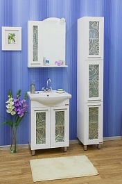 Sanflor Мебель для ванной Валлетта 60 L зеркальный узор – фотография-4