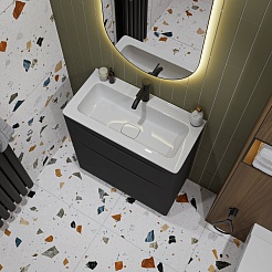 Vivon Тумба под раковину Ostin 70 напольная черная матовая – фотография-7