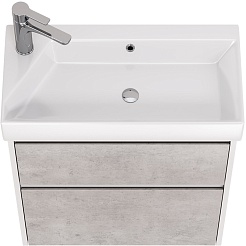 Dreja Мебель для ванной Slim 65 подвесная белая/бетон – фотография-7