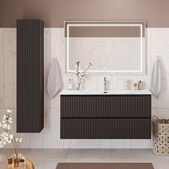 BelBagno Тумба с раковиной Uno 120 подвесная Темно-Серый матовый с раковиной BB-8099-120 – фотография-12