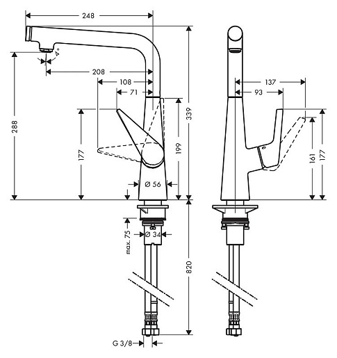 Hansgrohe Смеситель Talis Select S 72821800 для кухонной мойки – фотография-4