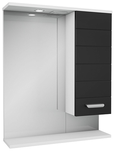 Merkana Зеркало-шкаф Таис 60 R черный – фото-1