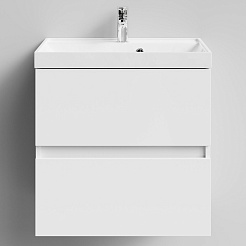 Водолей Тумба с раковиной Бест 60 подвесная белая – фотография-1