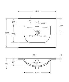 BelBagno Тумба с раковиной Uno 60 подвесная Еловый матовый с раковиной BB-8099-60 – фотография-3