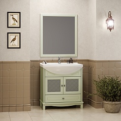 Opadiris Зеркало для ванной Омега 75 фисташковый – фотография-2