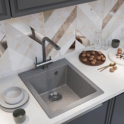 Mixline Мойка кухонная ML-GM14 темно-серая – фотография-4