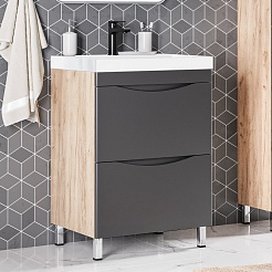 Corozo Тумба под раковину Лиана 60 дуб/графит – фотография-2