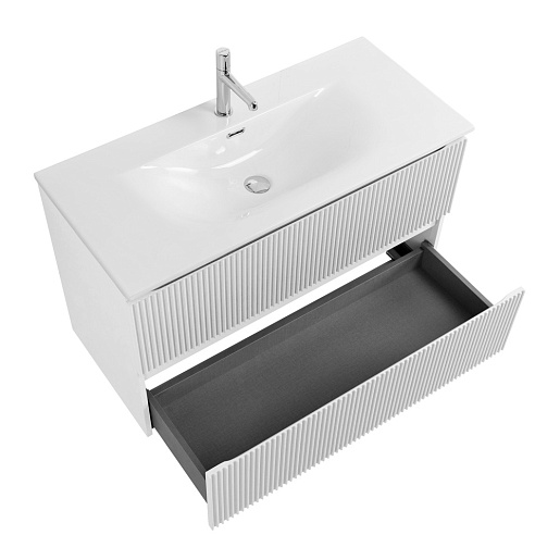 BelBagno Тумба с раковиной Uno 100 подвесная Bianco Opaco с раковиной BB-8099-100 – картинка-9