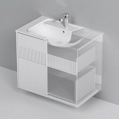 Am.Pm Тумба под раковину Func 80 подвесная белая матовая – фотография-5