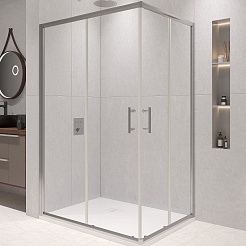 RGW Душевой уголок Passage PA-146 100x90 профиль хром стекло прозрачное – фотография-1