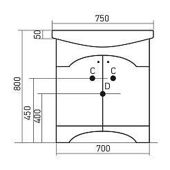 Mixline Тумба с раковиной Крит 75 патина серебро – фотография-2