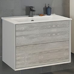 Comforty Мебель для ванной Женева 75 подвесная дуб белый – фотография-5
