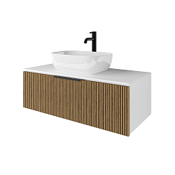 Зов Тумба под раковину Кито 80 подвесная белая/тростник – фотография-3