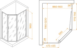 RGW Душевой уголок Passage PA-86S 90x120 профиль хром сатин стекло прозрачное – фотография-4