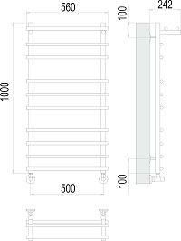 Terminus Полотенцесушитель водяной Ватра П10 500x1000 с полкой хром – фотография-3