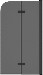 Teymi Шторка на ванну Anni 80x140 профиль черный матовый стекло тонированное – фотография-1