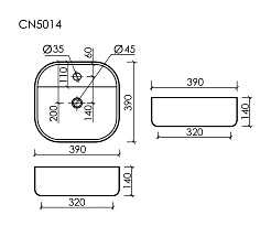 Ceramicanova Мебельная раковина Element 39 CN5014 белая – фотография-6