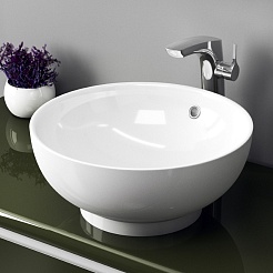 Teymi Раковина накладная в ванную Lina kuppi D40 белая T50103 – фотография-3