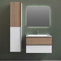 Sancos Тумба под раковину Delta 80 дуб светлый/белый – фотография-7