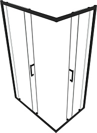 Triton Душевой уголок Фикс-Блэк 120х80 стекло прозрачное профиль черный матовый – фотография-4