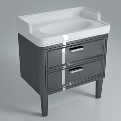 Kerama Marazzi Мебель для ванной Pompei 80, 2 ящика, черная – фотография-5