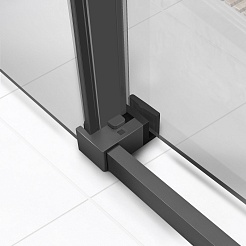 Vincea Душевой уголок Slim Soft 120x100 VSR-1SS1012CLGM профиль вороненая сталь стекло прозрачное – фотография-3