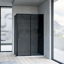 Vincea Душевой уголок Slim Soft 120x90 VSR-1SS9012CGB профиль черный стекло тонированное – фотография-2