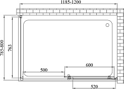 Vincea Душевой уголок Alpha 120x80 VSR-3AL8012CLG профиль брашированное золото стекло прозрачное – фотография-4