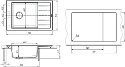 Florentina Мойка кухонная Липси 780 Р серый шелк – фотография-4