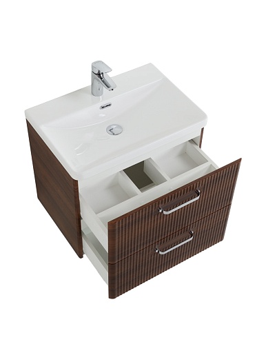 BelBagno Тумба с раковиной Due 50 подвесная Noce ручки Хром полированный – картинка-13