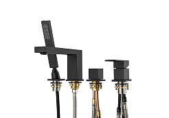 Aquatek Смеситель на борт ванны Либра AQ1648MB матовый черный – фотография-2