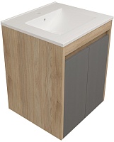 Teymi Тумба с раковиной Netta 50 подвесная дуб/графит