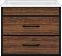 Misty Тумба под раковину Кедр 60 подвесная орех/черная – фотография-5