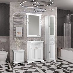 Opadiris Зеркало для ванной Риспекто 65 белое матовое со светильником – фотография-5