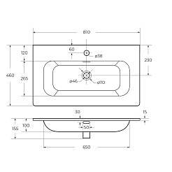 Cezares Тумба с раковиной Eco Cer-N 80 sapfiro CZR-8073-80 ручки сатин – фотография-4
