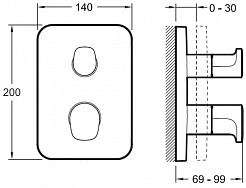 Jacob Delafon Смеситель термостатический для ванны и душа MODULO E75389-CP – фотография-2