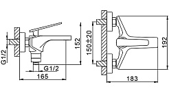 Frap Смеситель для ванны с душем H57 F3257 черный/хром – фотография-3