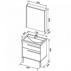 Aquanet Мебель для ванной Фостер 70 – фотография-5
