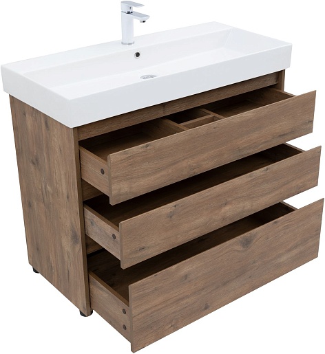 Aquanet Мебель для ванной Nova Lite 100 дуб рустикальный – картинка-7